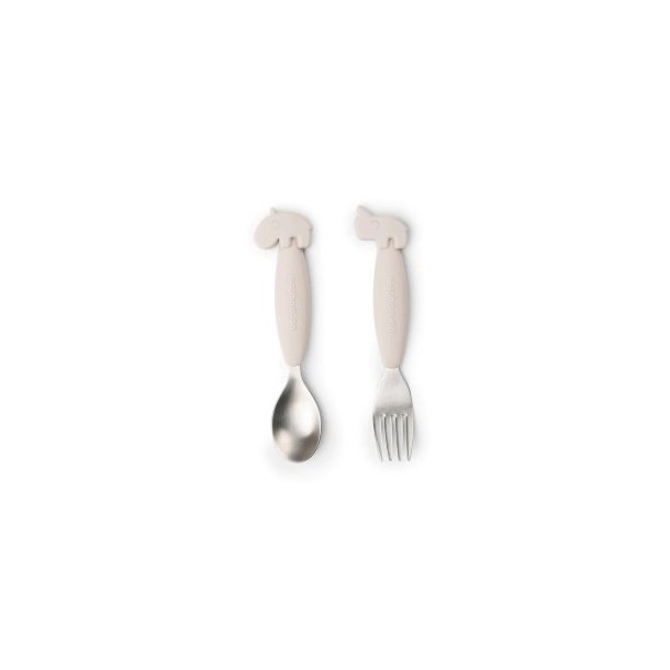 DONE BY DEER Sand Easy Grip Spoon And Fork Set