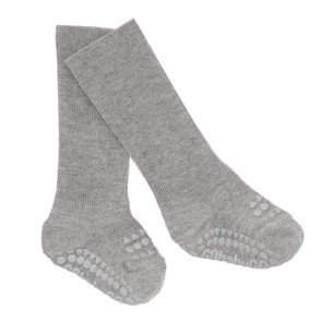 GOBABYGO Grey Melange Non Slip Bamboo Strmper