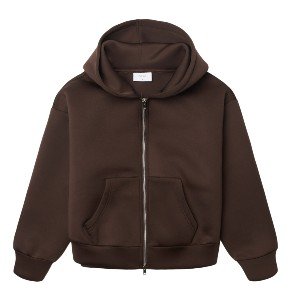 GRUNT Brown Scuba Zip Cardigan