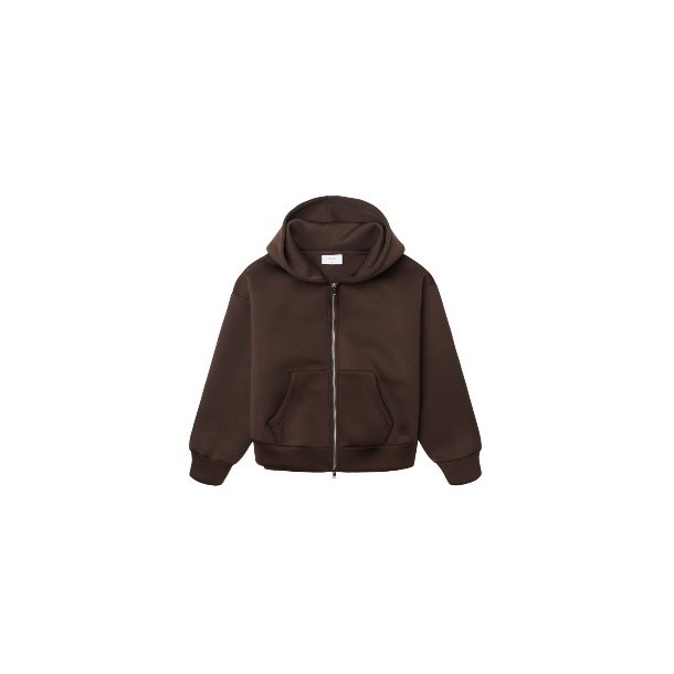 GRUNT Brown Scuba Zip Cardigan