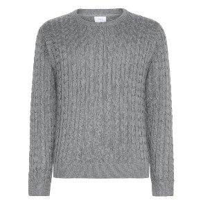 GRUNT Grey Melange Cable Strik Bluse