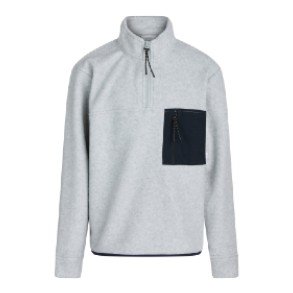 GRUNT Grey Melange Hutton Fleece Jakke