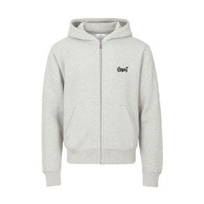GRUNT Light Grey Melange Logo Zip Hoodie