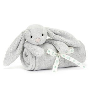 JELLYCAT Silver Bashful  Bunny Blankie