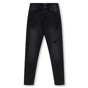 ONLY AND SONS JUNIOR Washed Black Draper Tapered Repair Jeans