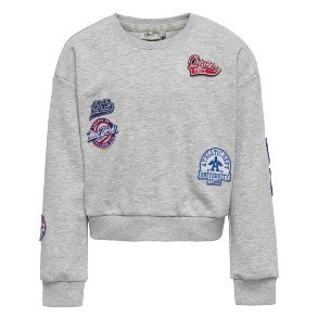 KIDS ONLY Light Grey Melange Fran Sweat Bluse