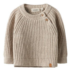 LIL' ATELIER Oxford Tan Melange Rumba Strik Bluse