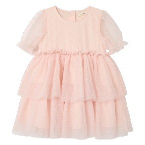 LIL' ATELIER Peach Blish Frilla Body Kjole