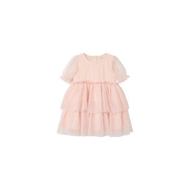 LIL' ATELIER Peach Blish Frilla Body Kjole