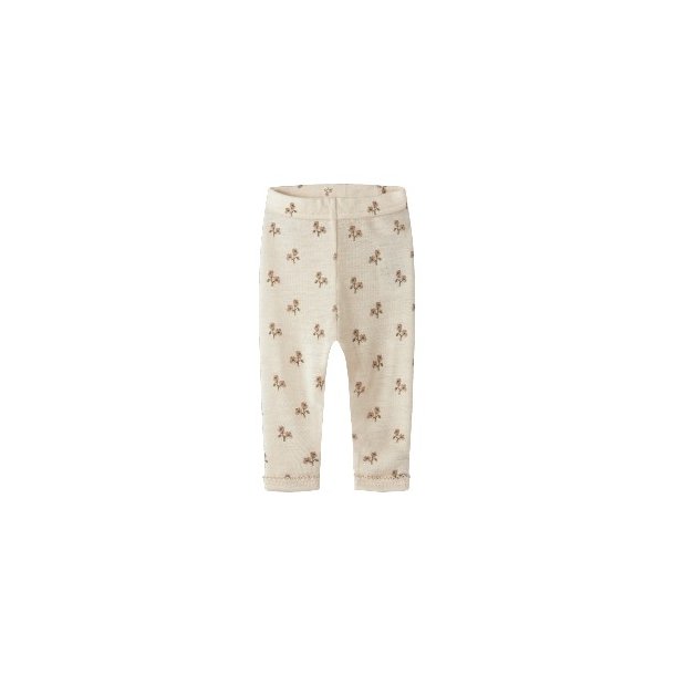 LIL' ATELIER Turtledove Flower Nalu Wool Leggings