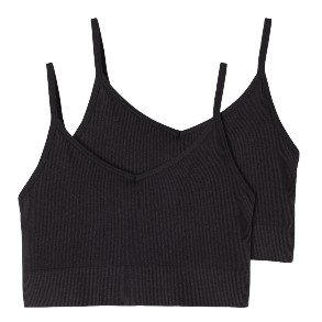 LMTD Black Kaley Rib 2 Pack Bralette