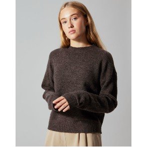 LMTD Chocolate Brown Flodet Strik Bluse