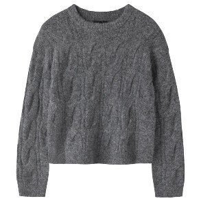 LMTD Dark Grey Melange Bullo Strik Bluse