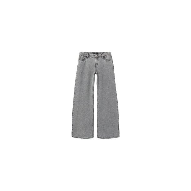 LMTD Light Grey Denim Izza Wide Jeans