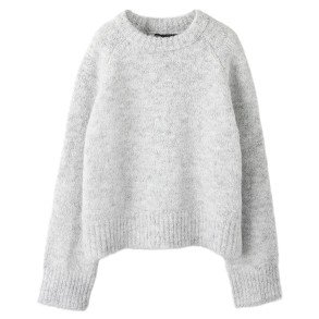 LMTD Light Grey Melange Bullo Strik Bluse