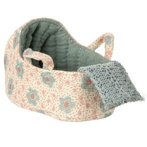 MAILEG Blue Carry Cot Baby Mouse