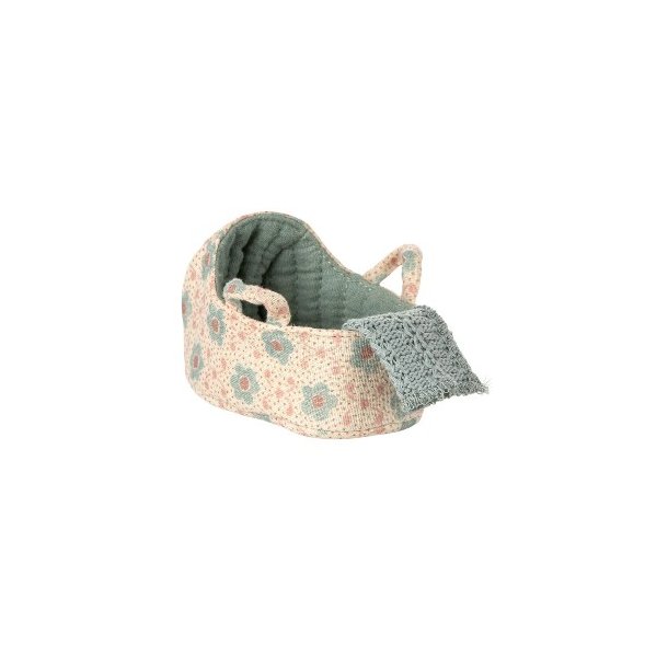 MAILEG Blue Carry Cot Baby Mouse