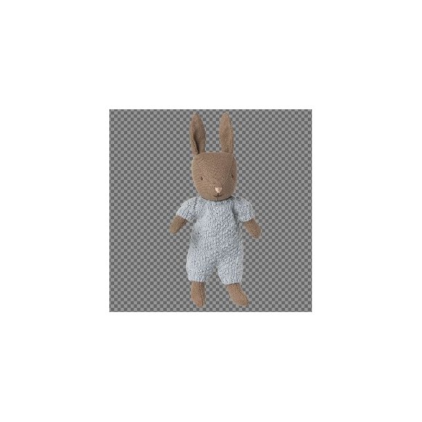 MAILEG Brown Blue Knitted Micro Rabbit