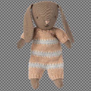 MAILEG Brown Dusty Rose Knitted Suit Micro Bunny