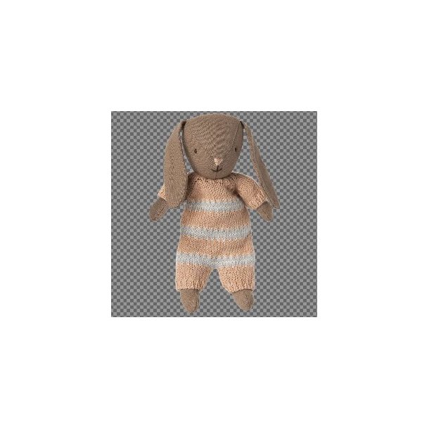 MAILEG Brown Dusty Rose Knitted Suit Micro Bunny