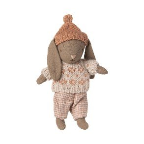 MAILEG Brown Rose Winter Micro Bunny