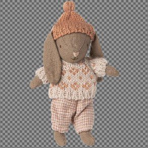 MAILEG Brown Rose Winter Micro Bunny