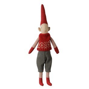 MAILEG Christmas Boy Red Knittet Vest Size 1