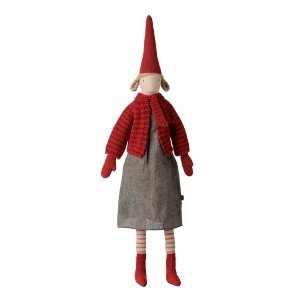 MAILEG Christmas Girl Striped Knitted Cardigan Size 4