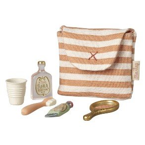 MAILEG Coral Stripe Toothbrush Set In A Bag