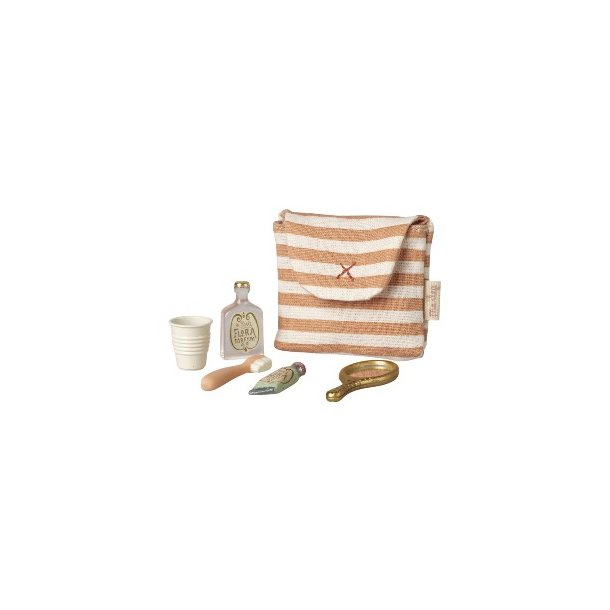 MAILEG Coral Stripe Toothbrush Set In A Bag