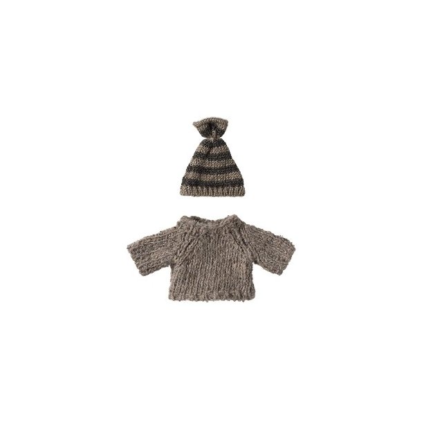 MAILEG Knitted Sweater And Hat Big Brother Mouse