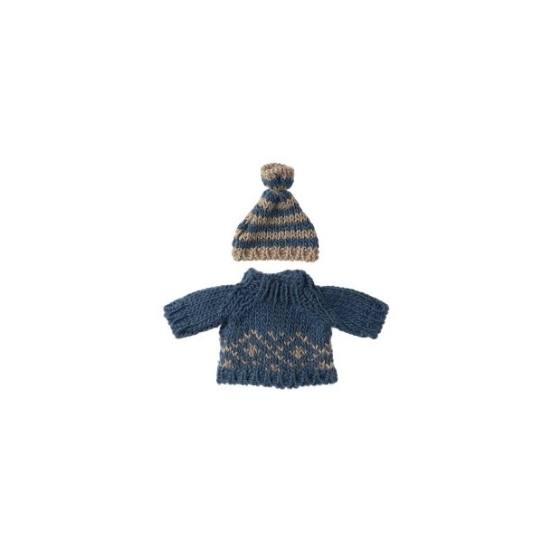 MAILEG Knitted Sweater And Hat Dad Mouse