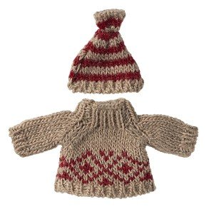 MAILEG Knitted Sweater And Hat Mum Mouse