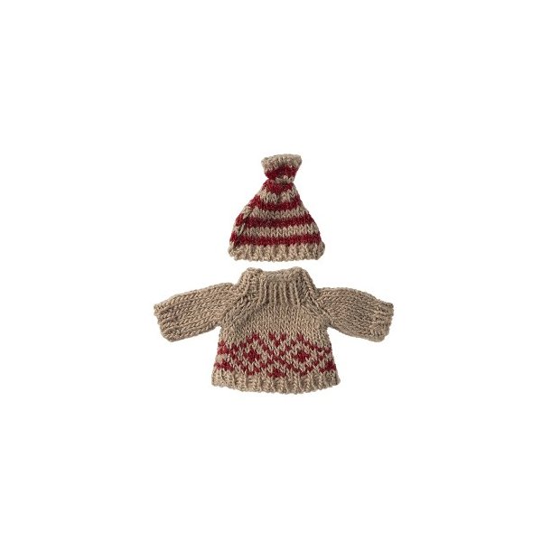 MAILEG Knitted Sweater And Hat Mum Mouse