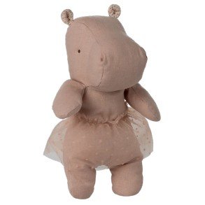 MAILEG Soft Rose Safari Friends Hippo With Skirt