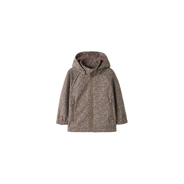 NAME IT Brown Lentil Flower Alfa Softshell Jakke