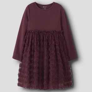 NAME IT Burgundy Kia Tille Dress