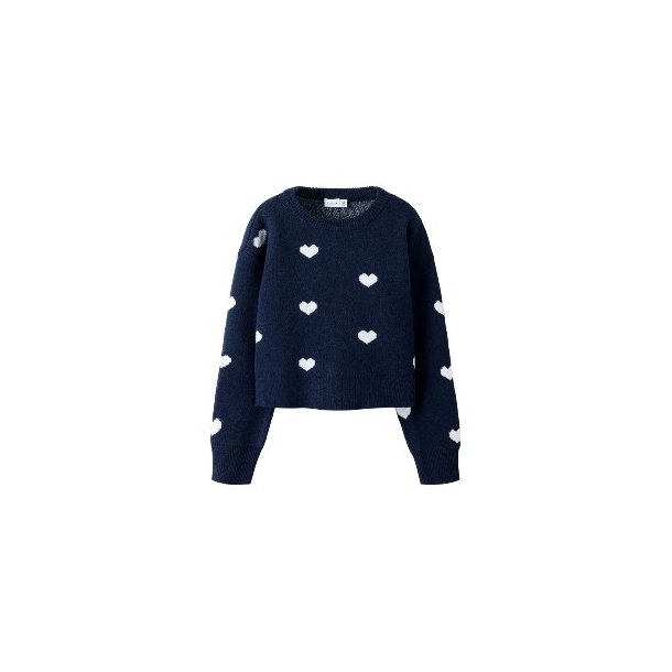 NAME IT Dark Sapphire Podessa Strik Bluse