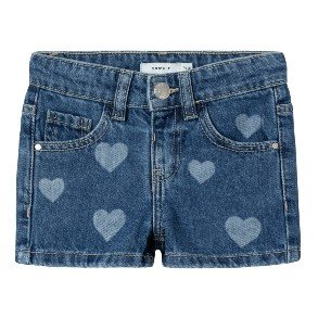 NAME IT Denim Blue Heart Rose Shorts
