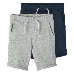 NAME IT Grey Melange 2 Pak Vermo Shorts