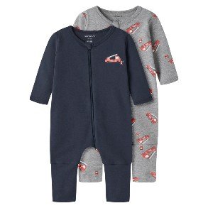 NAME IT Grey Melange Firetruck Night Suit