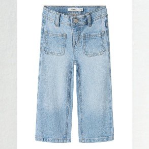 NAME IT Light Blue Denim Salli Wide Jeans