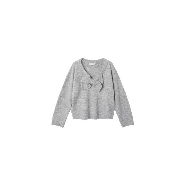 NAME IT Light Grey Melange Betty Strik Bluse