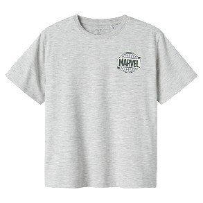 NAME IT Light Grey Melange Major T Shirt