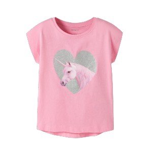 NAME IT Pink Drink Glitter Votia T Shirt