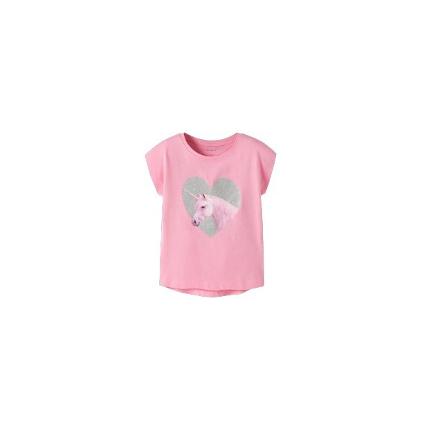 NAME IT Pink Drink Glitter Votia T Shirt