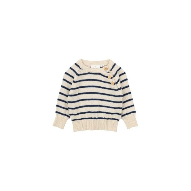 THE NEW SIBLINGS Indigo Stripe Norton Strik Bluse