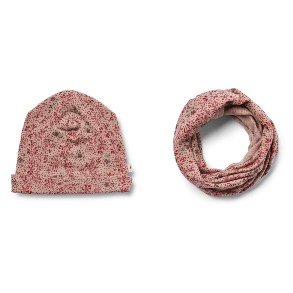 WHEAT Cherry Flowers Wool Hat And Neck Warmer